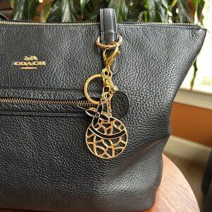 New GEO CLOVER Bag Charm Black Gold Tone